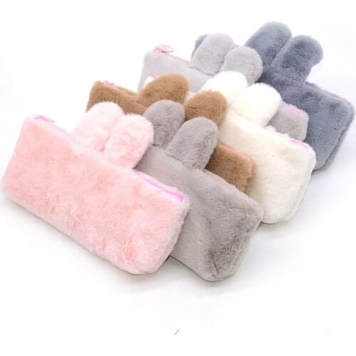 Plush Pencil Case Estojo Escolar Trousse Crayon Etui Stiften Potloden Gtyfk Estuche Trousse Scolaire Stylo Pencilcase Ear