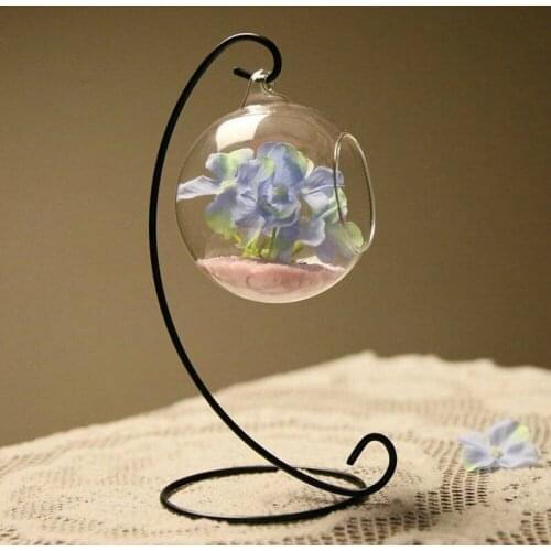 Candlestick Stand Home Decoration Iron Metal Creative Lantern Stand Hanging Candlestick Glass Globe Candle Ornament Holder