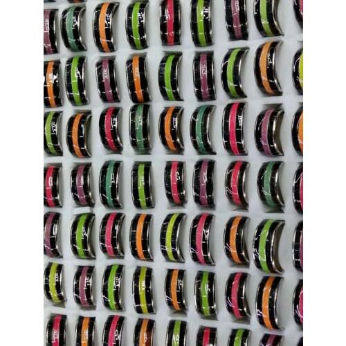 1cm pattern Luminous mood ring Rainbow ring mix color