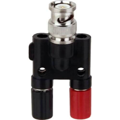 BNC Plug 4mm Banana Plug Splitter Connector BNC Male Plug to 2 x 4mm Banana Female Jack Socket Adapter