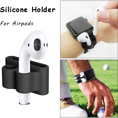 Anti-lost Silicone Holder Clip wireless earphone socket stand case compatible with iwatch sport hook clip for AirPods 1/2 Pro