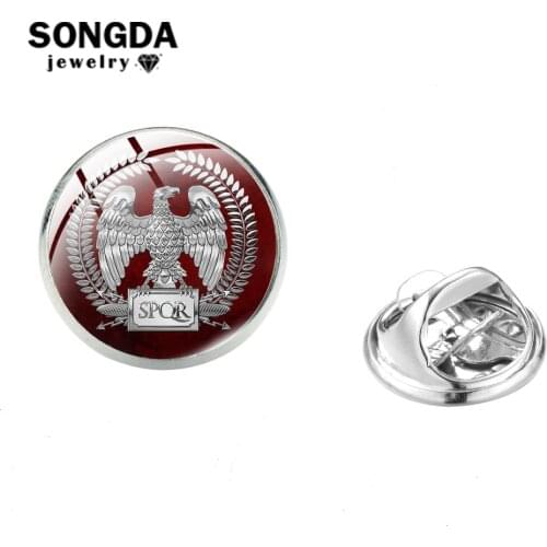 SONGDA SPQR Roman Empire Legions Collar Pin Senate and People of Rome Symbol Power Authority Leader High Quality Luxury Badge
