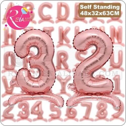 32 Inch standing Rose Gold Letter Balloon birthday party decorations kids Gold Wedding Balloons Alphabet Anniversary Party Decor