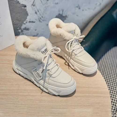 Winter Snow Boots Women Genuine Leather Fleece Hiking Boots Outdoor Sports Sneakers Shoes Trekking Snowproof Walking Boots