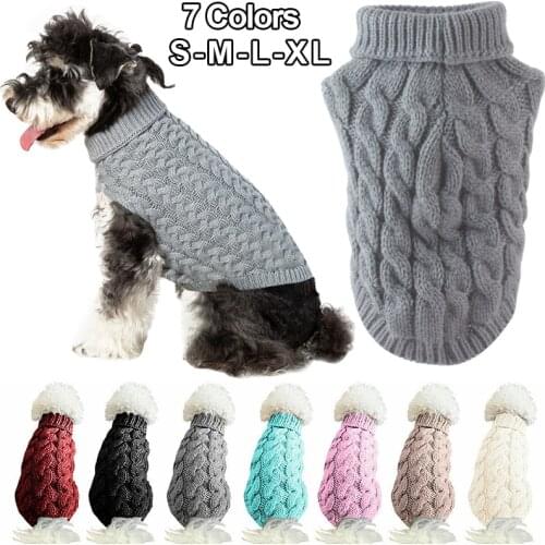 Winter Dog Clothes Puppy Knitting Warm Wool Outfit Pet Clothing for Small Medium Chihuahua Dog Teddy French Bulldog Clothes S-XL