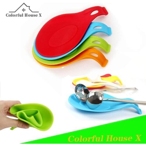 1pcs Non-Slip Insulation Pad Spoon Shelves Silicone Holder Cookware Tray High Temperature Resistant Collapsible Storage Plate