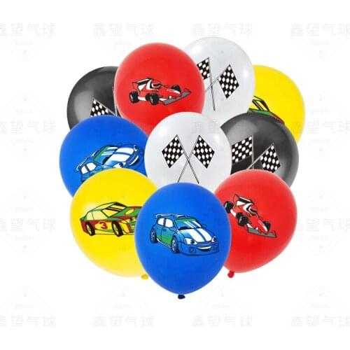 20pcs/lot Racing Cars Themed Birthday Balloons Race Car Latex Balloon Boys Birthday Party Decoration Supply Air Balls Globos