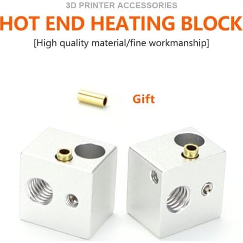 5Pcs MK7 MK8 Block Aluminium Block Heater Block For Print Head Hotend For MK8 Extruder Heating Block 3D Printer Parts