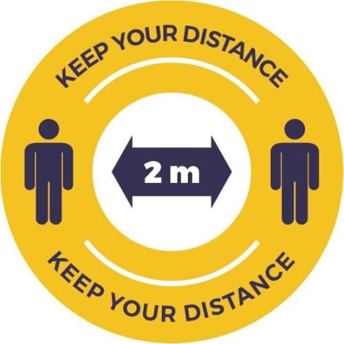 500pcs Uv printing logo custom wall and floor waterproof high quality PVC Vinyl Removable stickers Stay Safe Distance Sticker