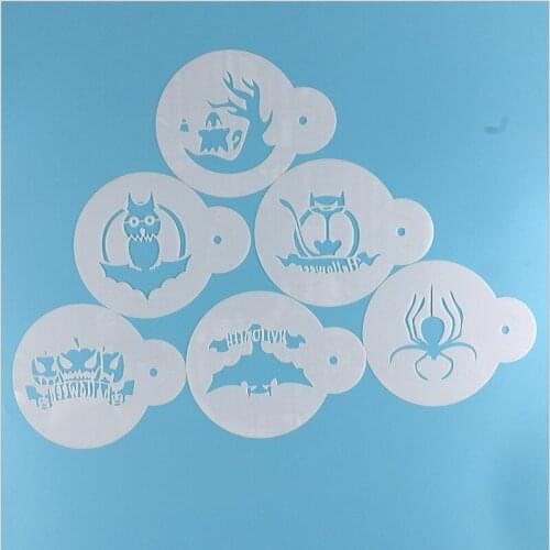 6pc Halloween Decoration Stencil DIY Owl Spider Bat Painting Template Scrapbooking Photo Album Embossing Bullet Journal Stencils