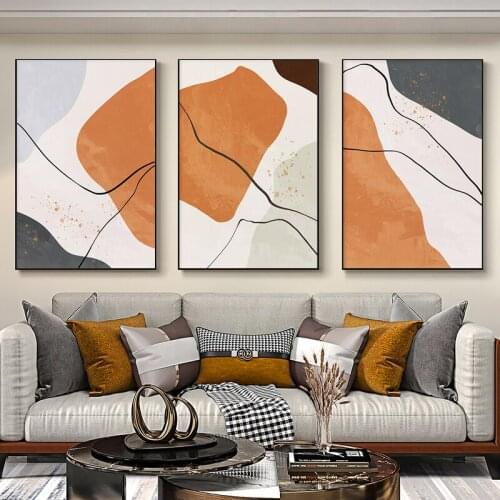 Abstract Contemporary Color Block Wall Poster Black Line Canvas Art Print Home Decoration Modern Bedroom Decoration NordicStyle