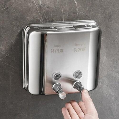 304 SS MaterialSoap Dispenser Shower Liquid Shampoo 1500ml Wall Mounted Bathroom Shower Soap Dispenser hotel products