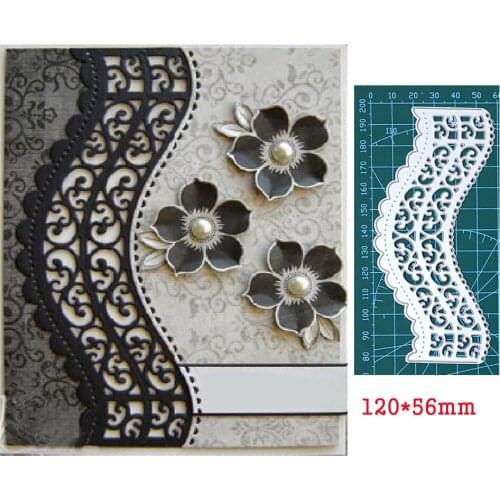 Double Etched Lace Wave Frame Metal Cutting Dies For Stamps Scrapbooking Stencils DIY Paper Album Cards Decor Embossing 2021 New