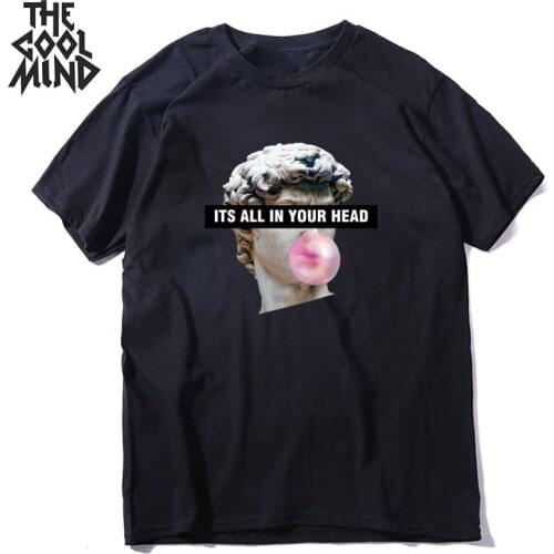 COOLMIND top quality 100% cotton DAVID print men T shirt casual fashioin streetwear men tshirt cool t-shirt male men tee shirts