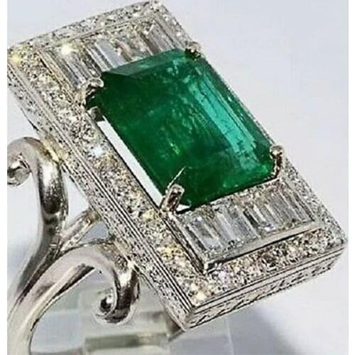 Huitan Gorgeous Green Cubic Zirconia Women Rings for Wedding Ceremony Party Accessories Bling Bling Female Fashion Jewelry Newly