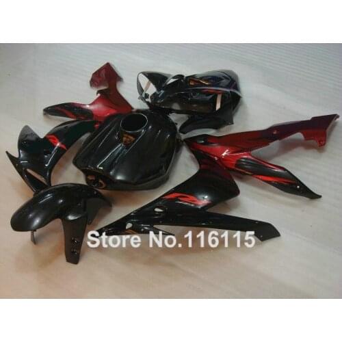 MOTOMARTS fairings set for YAMAHA YZF R1 2004 2005 2006 red black ABS plastic fairing kit R1 04 05 06 CY10 Full injection