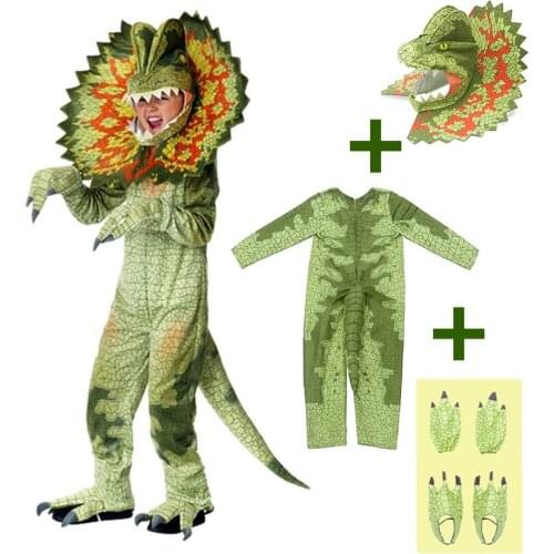 Halloween Costumes for Children Girls Boys Dinosaur Anime Cosplay Costume Kids Jumpsuit Angry Triceratops Performance Clothing