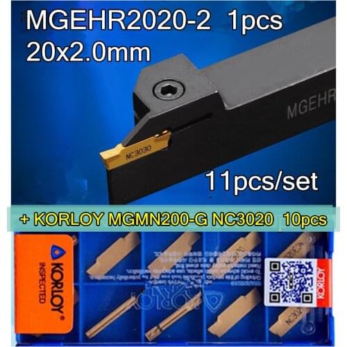 MGEHR2020-2 1pcs+ KORLOY MGMN200-G NC3020 10pcs 11pcs/set CNC lathe tools NC3020 Machining steel Free shipping