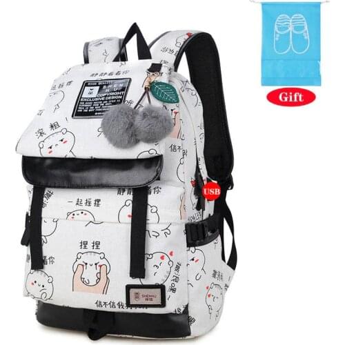 Cute Lightweight Canvas Backpack Waterproof School Backpacks Most Durable School Bag for Teenage Girls Women Backpack Mochilas
