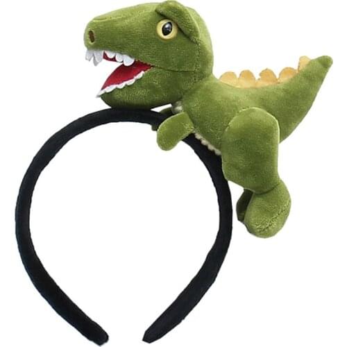 Fashion Girls Plush Dinosaur Hairband Hairpins Elastic Hair Bands Headband Party Headdress Headwear Hair Accessories