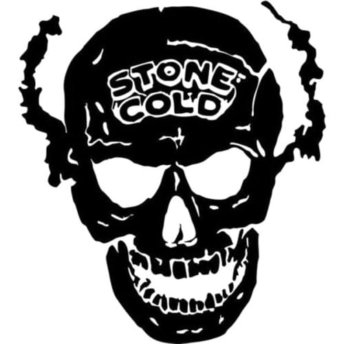 13.8CM*15.2CM Stone Cold Skull Decal Sticker Car Decals Car Stickers Accessories Black Sliver C8-0854