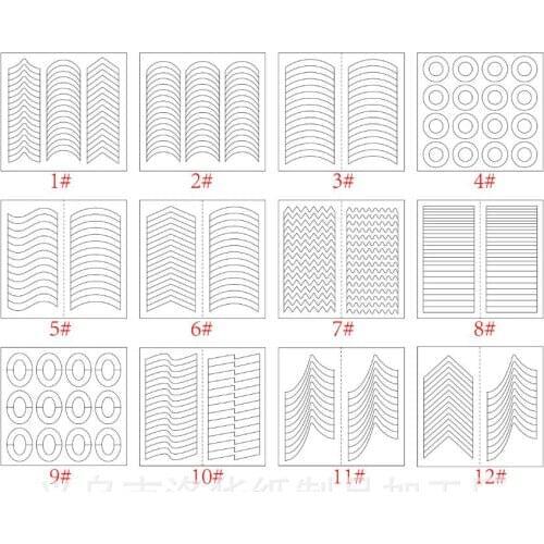 10PCS Form Guide Stickers Tips Design Decal French Manicure Nail Art Fringe DIY Salon New Stencil Wholesale Professional #1107