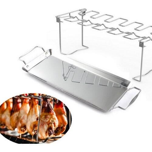 Stainless Steel Chicken Wing Leg Rack Grill Holder Rack Without Drip Pan For BBQ Multi-Purpose Chicken Leg Oven Grill Rack