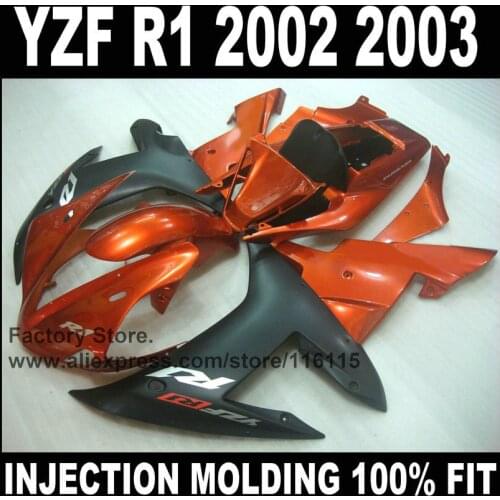 MOTOMARTS motorcycle Full injection mold fairings kit for YAMAHA 2002 R1 2003 YZF R1 02 03 burnt orange ABS fairing bodyworks