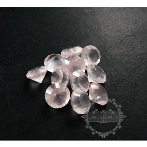 14-14.5mm round faceted cut natural pink quartz semi precious loose stone DIY ring earrings charm cabochon 4110106