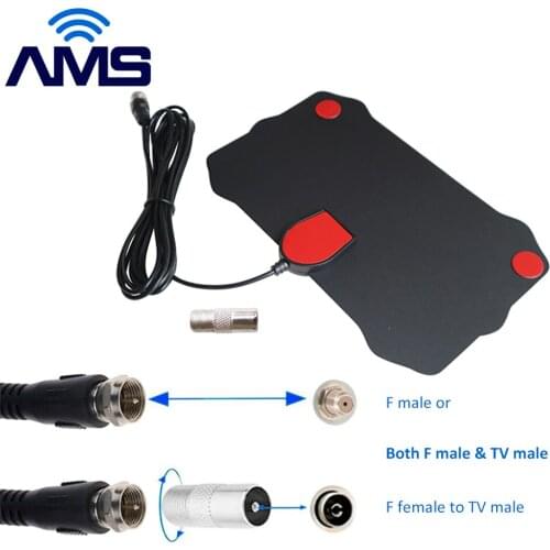 AMS Factory Wholesale New paper thin digital tv antenna Free Internet 1080 p Adhesive IEC male 4K HD TV DTV Box Active Aerial