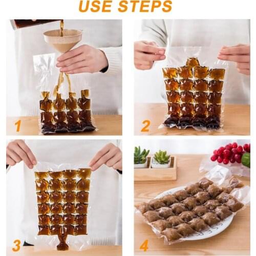10 pcs 10 pcs Disposable Ice Frozen Lattic Bags Self-Sealing Plastic Ice Cubes Tools Ice Mold Drinking Tools