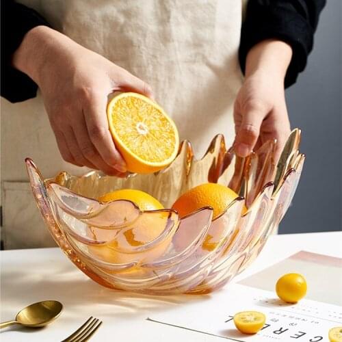 Crystal Glass Fruit Tray Candy Tray Decoration Home Living Room Coffee Table Restaurant Snack Dried Fruit Tray Home Decoration