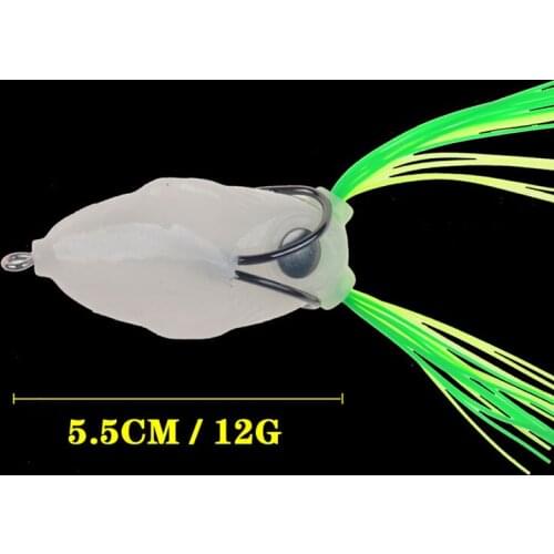 55mm/12g Artificial Luminous Thunder Frog Professional Fishing Lure Soft Bait Anti-Corrosion Bionic High Quality Fishing Bait