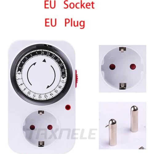 24 Hour Programmable Timer Switch Universal Socket Mechanical Timer 220V 16A Europe Plug EU plug EU socket