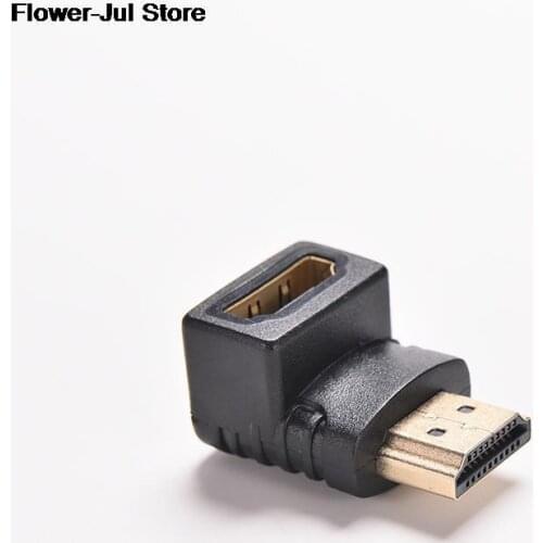 Right Angle HDMI-compatible V1.4 A Male to V1.4 B Female Gold Plated Cable Adapter 90 Degree HDTV 1080P Cable Connector
