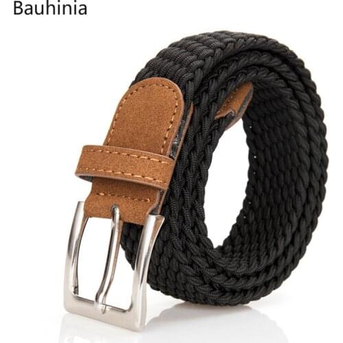 Mens/Womens Durable Elastic Belt 100cm 125cm Comfortable Fashion Simplicity Design Weave Pin Buckle Belt New