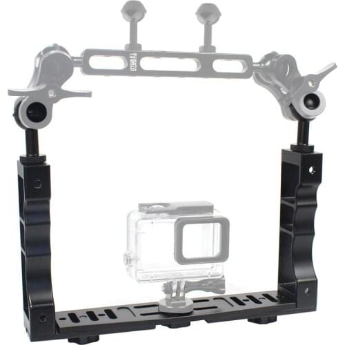 CNC Aluminum Alloy Handle Grip Stabilizer Rig Handheld Underwater Scuba Diving Tray Mount / LED Light for Gopro DSLR Camera