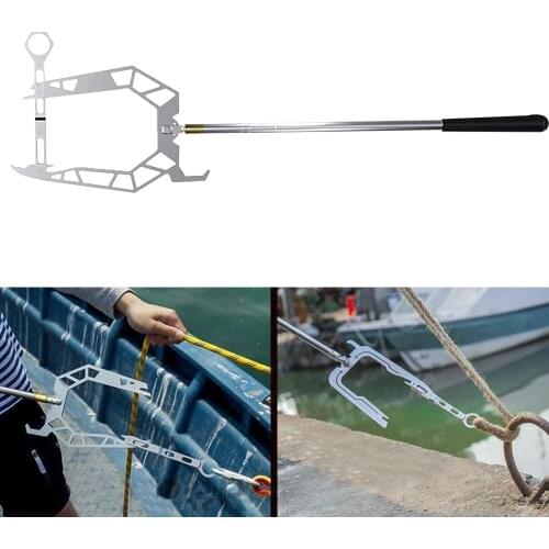 Mooring Rope U Type Threader Easy Long-distance Threading Device Dock Hook Boat Telescopic Fishing Rod Pole
