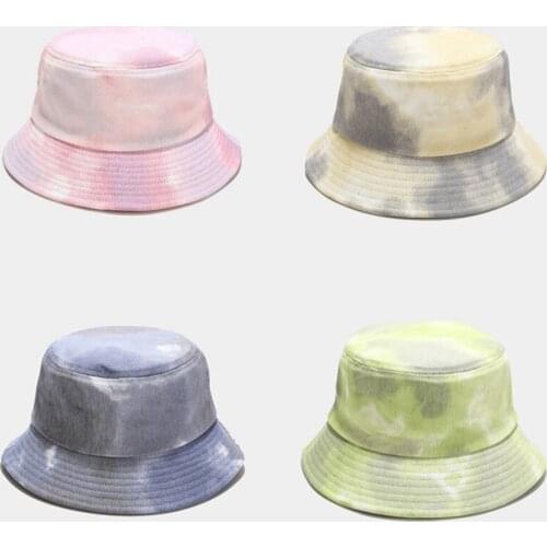 Spring Summer Black Purple Tie Dye Bucket Hat Fishing Caps Mens Womens 2020 New