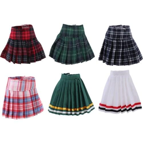 1/6 Multi Classic School Style Plaid Pleated Skirt Dress Outfit Casual/Party Clothes for 12' Blythe Licca Dolls Clothes
