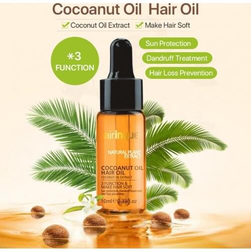 10ml Wash-Free Hair Oil Smoothing Hair Coconut Hair Oil Natural Extract Natural Hair Repair Oil Hair Treatment for Female