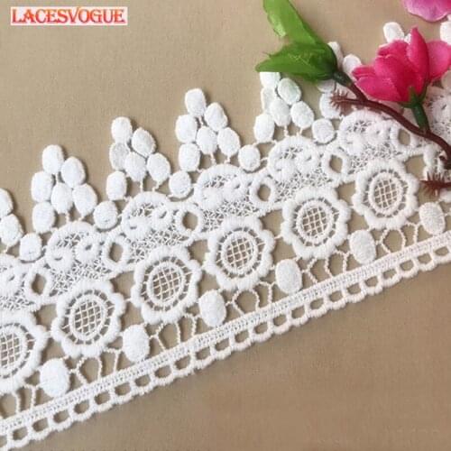 19yards 8cm Cotton embroidery lace fabric Garment needlework sewing Patchwork DIY Handmade accessories Clothes decoration 752