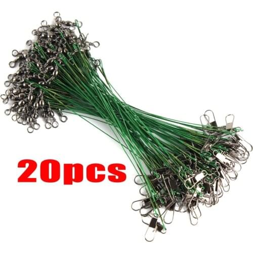 20PCS 10CM Fishing Wire Leader Line Trace Lure Fishhook Line Fishing Accessories Connector Stainless Steel Rolling Swivels X321