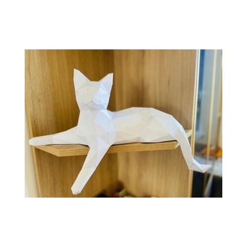 3D Papercraft Paper Cat White Black Halloween Boys Bedroom Wall Decor Art Decorations Home Hallway Party Decorations Diy Toys