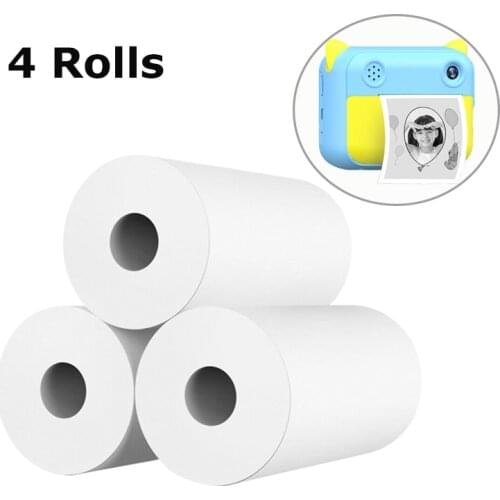 4 Rolls Printable Children Camera Thermal Paper Instant Print Kids Camera Printing Paper No-Adhesive Thermal Printer Photo Paper