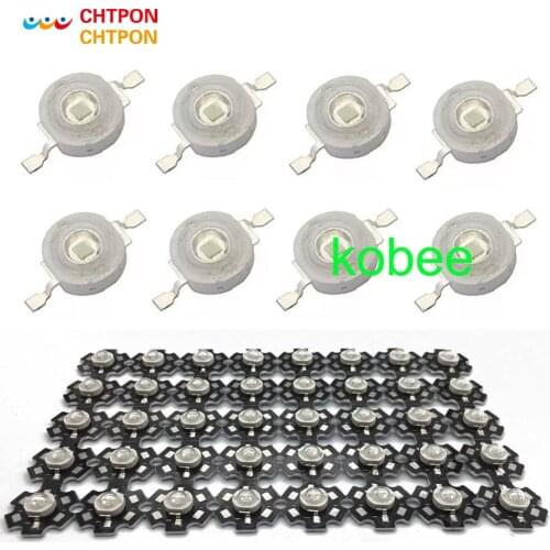 50pcs 3W High Power LED UV Light Chip diode 395nm 400nm Purple Ultra Violet for Nail Dryer Currency Identification