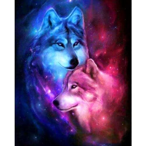 5D DIY Full Square/round Diamond Painting "Love Wolf""5D Embroidery Cross Stitch Mosaic Painting Home Decor