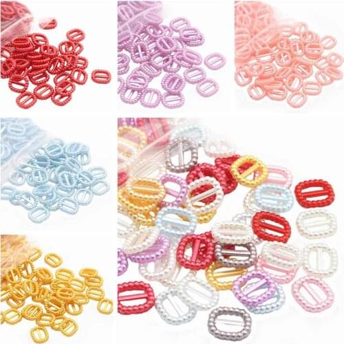 60pcs 12.5*10.5mm Acrylic Imitation Pearls Beads Buckle Sewing Garment Bow DIY Decoration Accessory