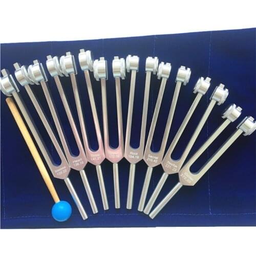 8pcs 126.22 Hz, 136.1 Hz, Tuning Fork Chakras Set with Bag Mallet for Ultimate Healing and Relaxatio Dropship