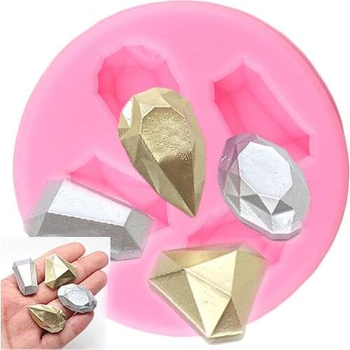 Diamond Silicone Mold Gem Polymer Clay Candy Molds Chocolate Gumpaste Mould Fondant Cake Decorating Tools Kitchen Accessories